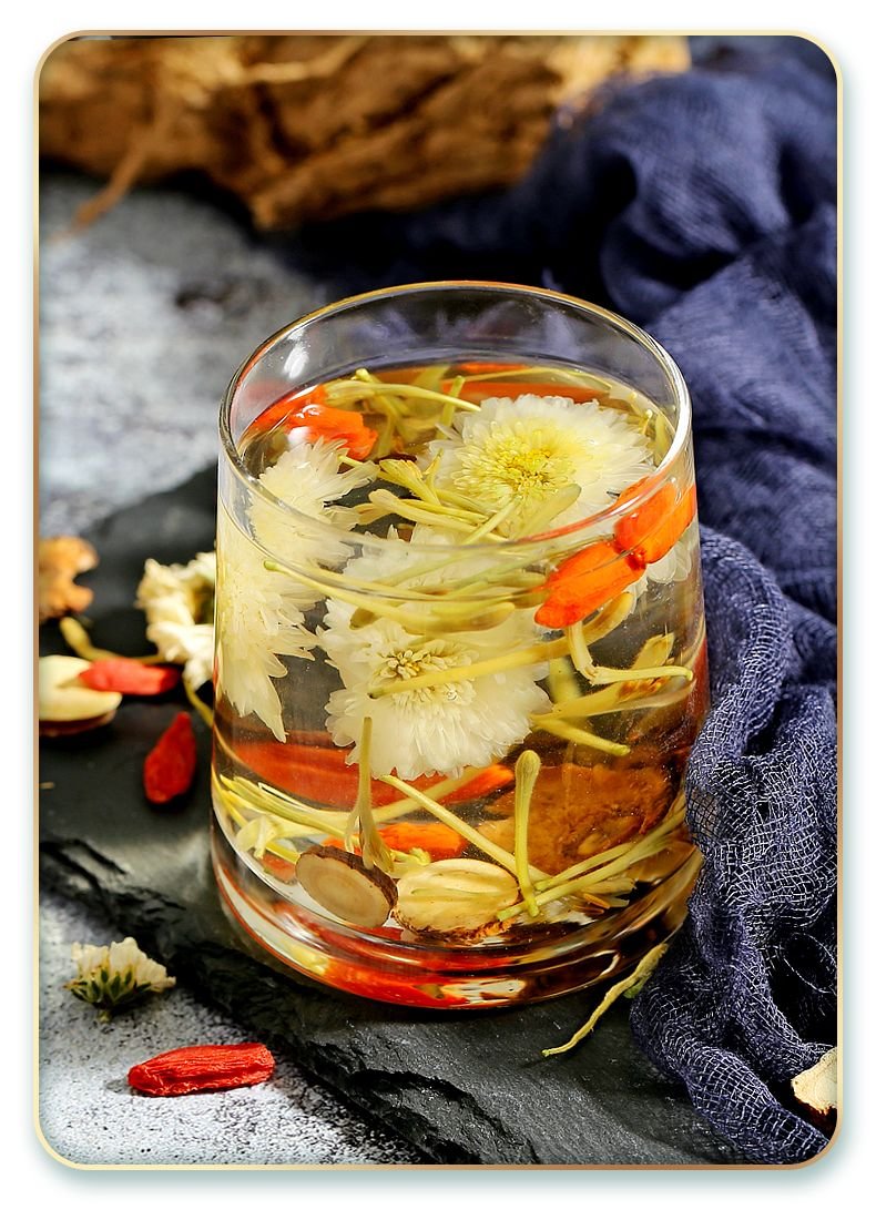 Liver tea formula Chrysanthemum decided liver oxen root gold and silver flower tea combination stayed up late to raise health tea bags clear fire to raise liver tea