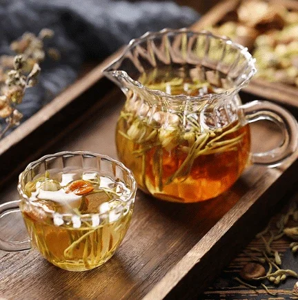 Lung tea Boat-fruited sterculia Chrysanthemum tea Honeysuckle Momordica grosvenori Relieve a cough grosvenori wet one's whistle Tea with chronic pharyngitis reduce phlegm clearing away the lung-heat Health tea